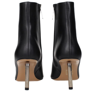 Off-White Black Leather Ankle Boots