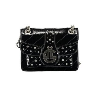 Gaelle Paris Black Polyurethane Women Shoulder Bag