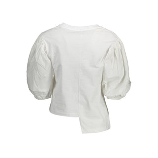 Gaelle Paris Bianco Cotton Women T-Shirt