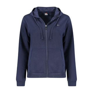 Norway 1963 Blue Cotton Women Sweatshirt with Hood and Zip