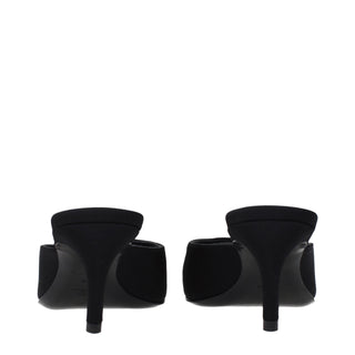 The Attico Black Fabric Flat Sandals