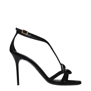 Balmain Black Leather Stiletto Heel Sandals