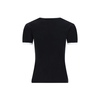 Courrèges Black Cotton T-Shirt