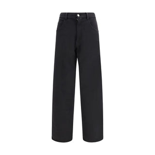 MM6 Black Cotton Casual Pants