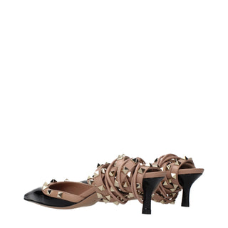 Valentino Garavani Black Leather Strap-On Sandals